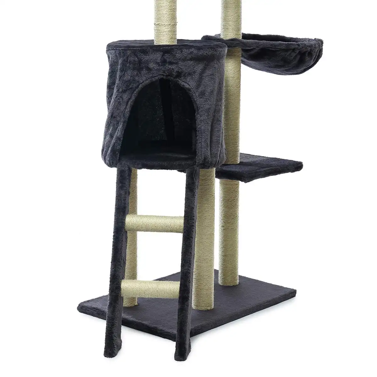 Каркас для скалолазания кошки Серый Бежевый Когтеточка дерево скребок полюс мебель для спортзала дом игрушка кошка прыжки платформа 50*35*140 см