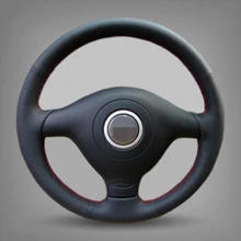 Hand-stitched Black Leather Car Steering Wheel Cover for Volkswagen VW Golf 4 Mk4 Old VW Passat B5
