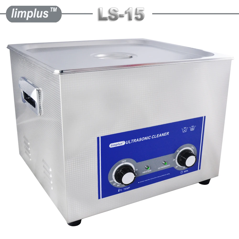 Limplus 15L Industrial Ultrasonic Cleaner Timer Setting Stainless Tank Bath Cleaning PCB