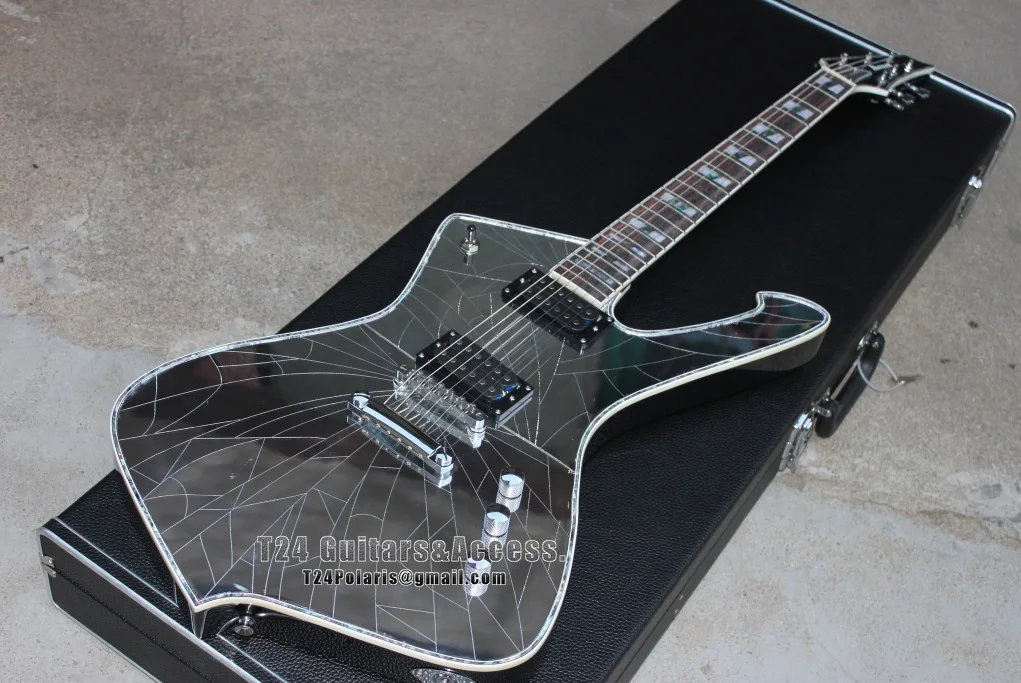

1979 Iceman Paul Stanley Mirror Ball Cracked Mirror Electric Guitar Abalone Binding Chrome Hardware