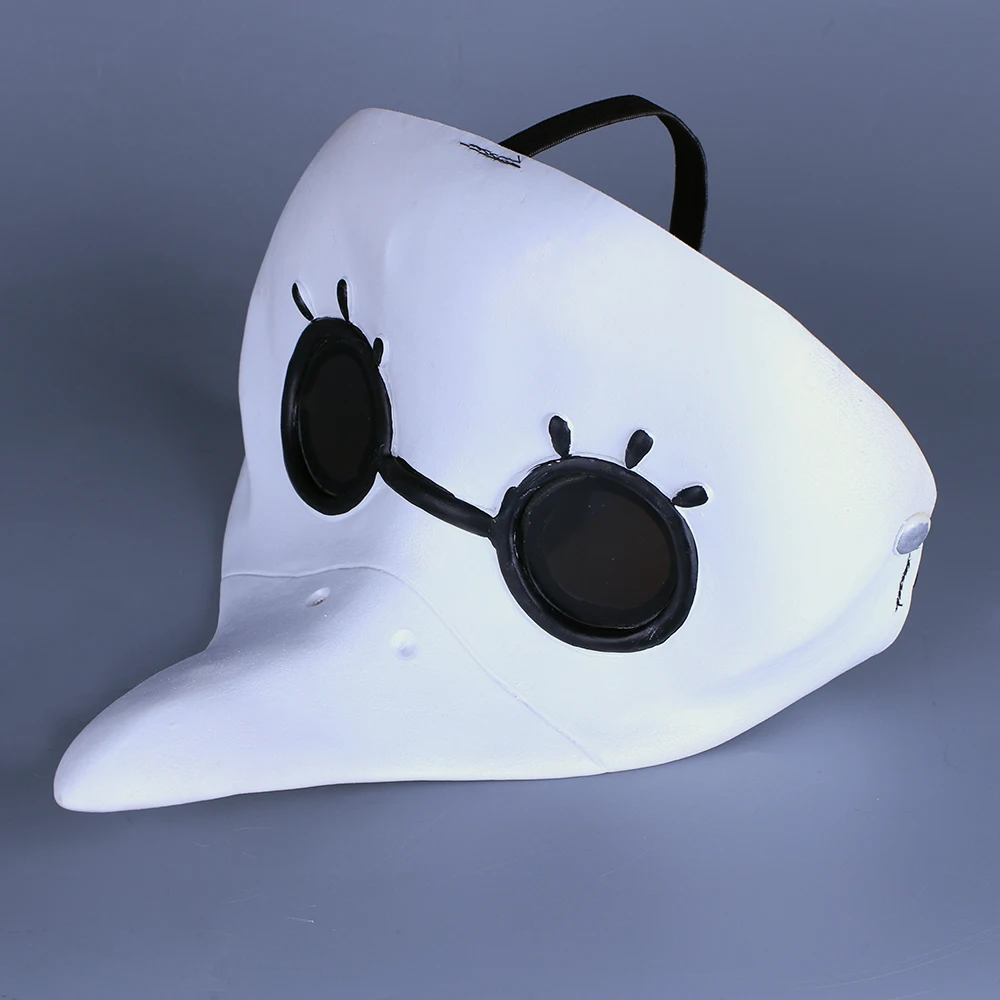 plague doctor mask Beak Mask Long Nose Cosplay Fancy Mask Gothic Retro Rock Leather Halloween beak Mask white (11)