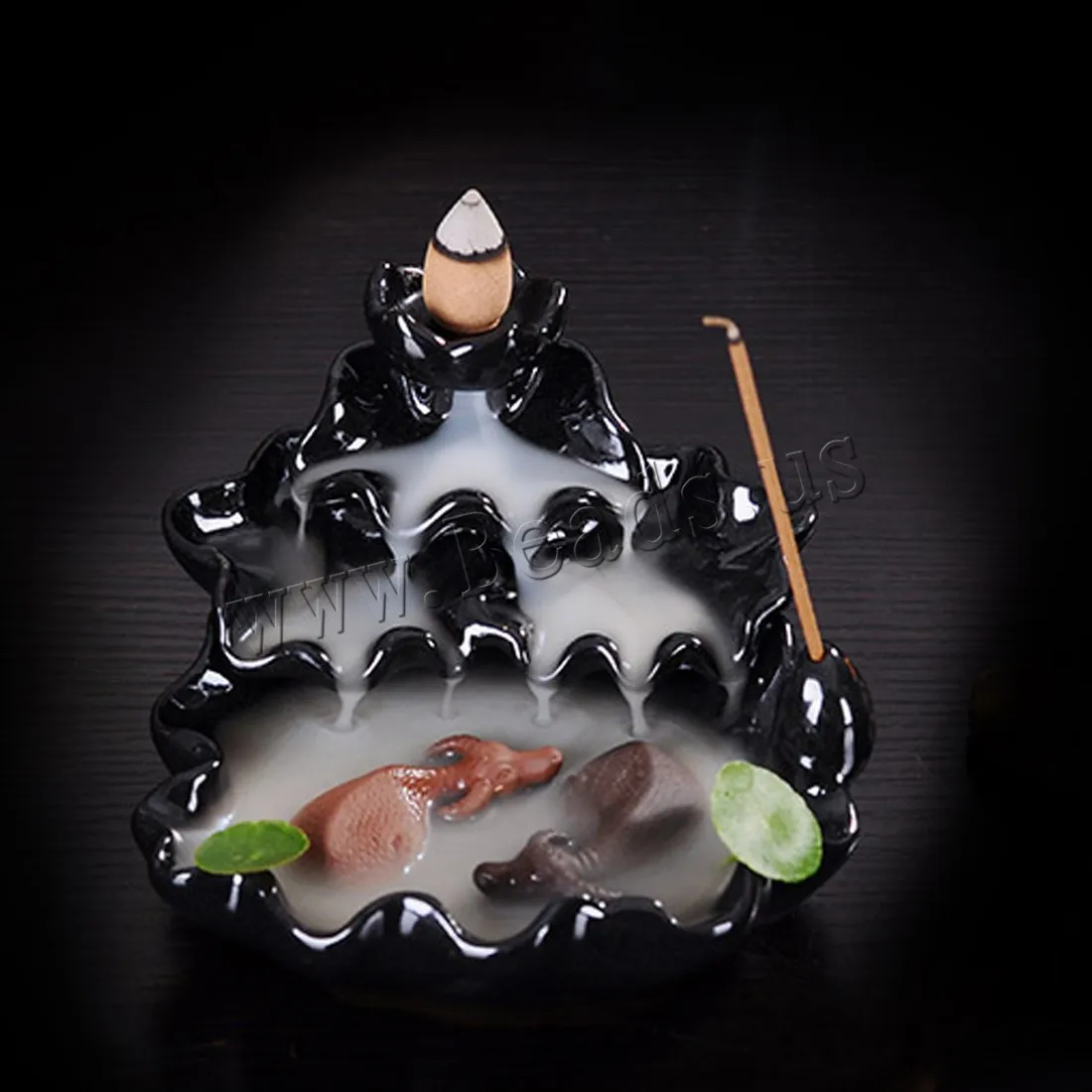 Creative Home Decor Backflow Incense Burner Creative Smoke Waterfall Fish Incense Holder Censer Use In Home Office Teahouse