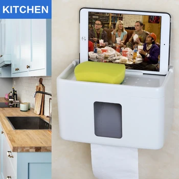 

new multifunction paper box kitchen roll holder paper holders with ipad cell phone objects shelf for kitchen bedroom toilet etc