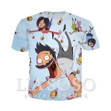 Новое поступление, модная одежда Gildan Bobs Burgers, повседневная женская и мужская одежда с 3d принтом, футболка с круглым вырезом и коротким рукавом