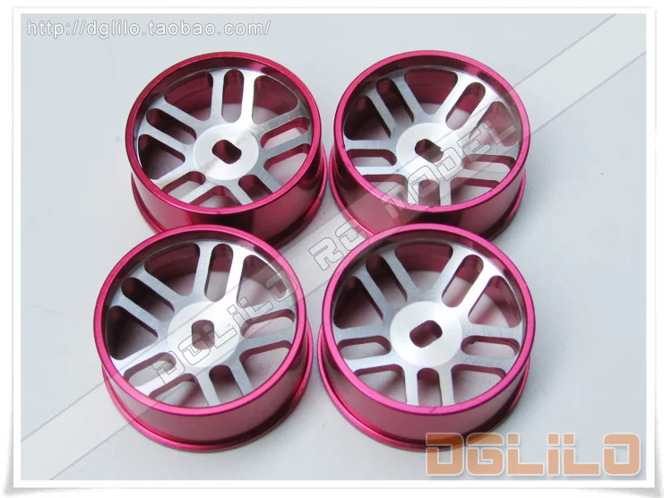 4pcs  mini-Q mini-D KY iw04m 1:28 RC Car spare part Metal hub Red and silver