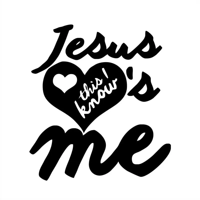 11.5CM*12.7CM Christian Vinyl Window Sticker Jesus Loves Me Religious