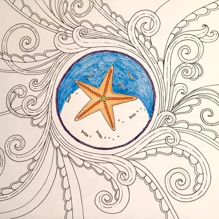 NEW Lost Ocean Coloring Book Adult Hand Drawn Pencils 12 Pcs Relieve Stress Graffiti Painting Drawing English In Books From Office