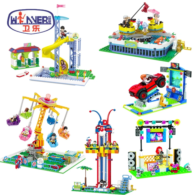 

Friends Girl Series City Park Modern Racing Flying Chair Building Blocks Toys Model Educational Legoes Bricks Gifts