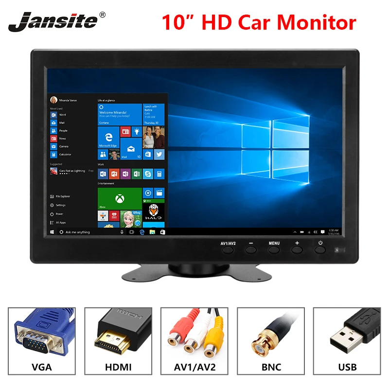 

Jansite 10" Car Monitor IPS camera Car Rear View monitor Parking Rearview System HDMI with Backup camera Support Farm Machinery