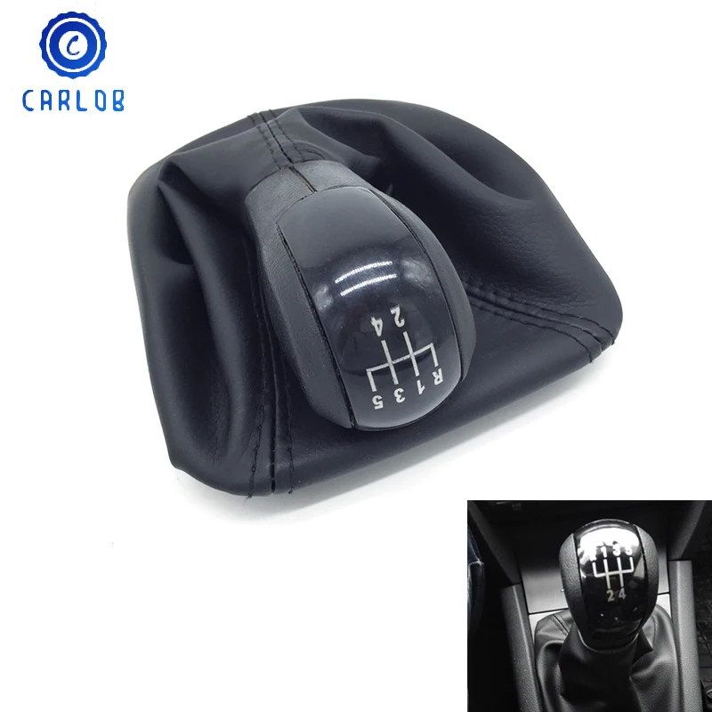 

CARLOB 5 Speed Car Accessories Manual Gear Shift Knob Lever Pen Black Gaiter Boot Cover Case For Skoda Octavia 2 A5 2004-2010