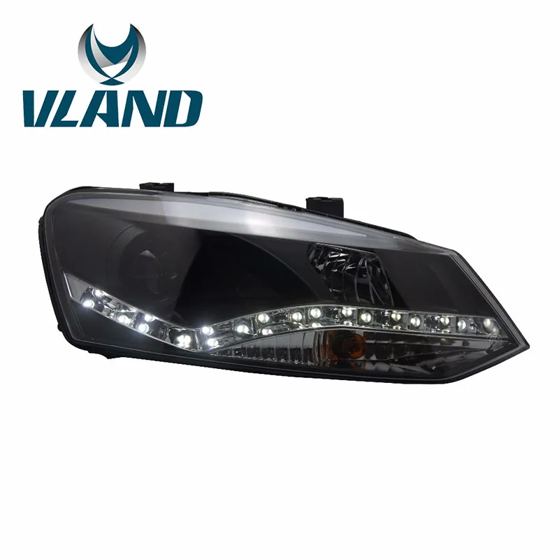 VLAND завод для автомобильных головных ламп Volkswagen POLO 2011 Up LED свет H7 Bi Xenon проектор Plug