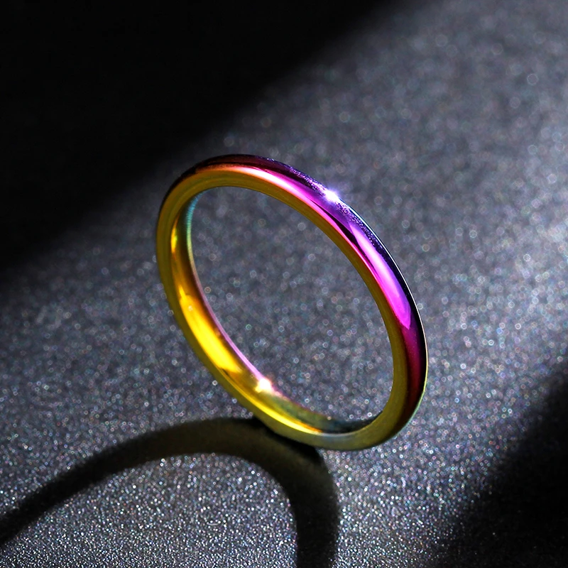 2 мм титановое красочное кольцо для женщин