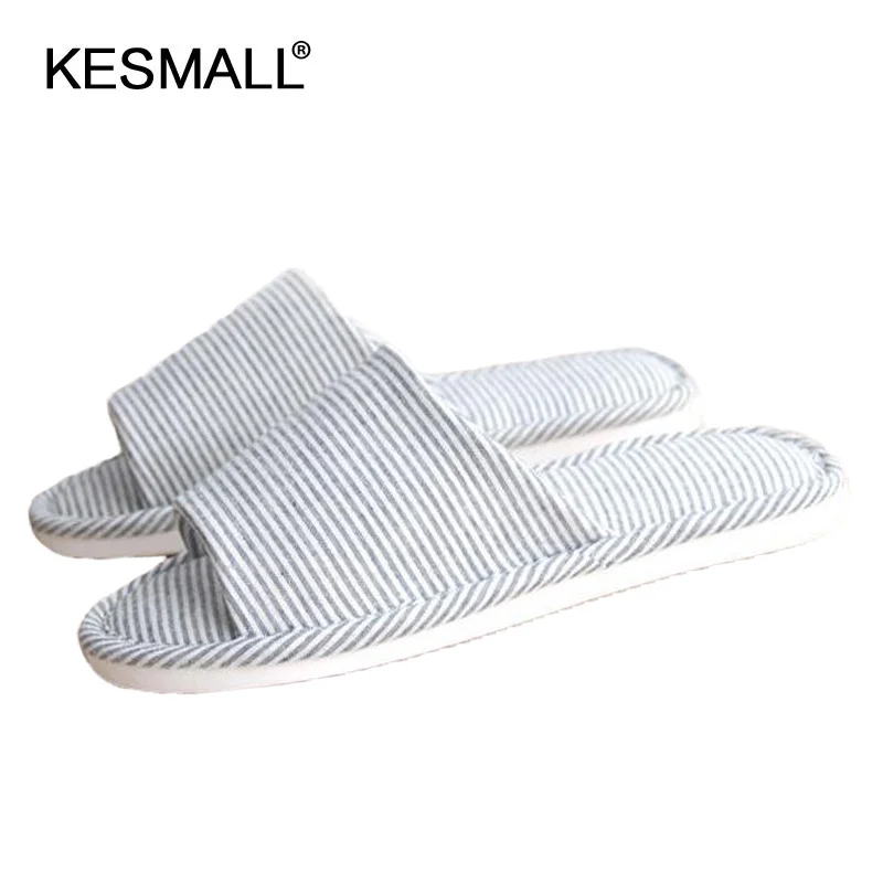 

Shoes Woman Home Slippers Men Indoor Slippers Open Toe Striped Design Slip On Pantufa Adult Slippers For All Season SU120984