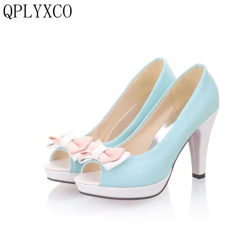 

QPLYXCO 2017 New Big &Small size 31-45 Summer sandals stlye Women High Heel Shoes Pumps Wedding Party Ladies Heeled Footwear D21