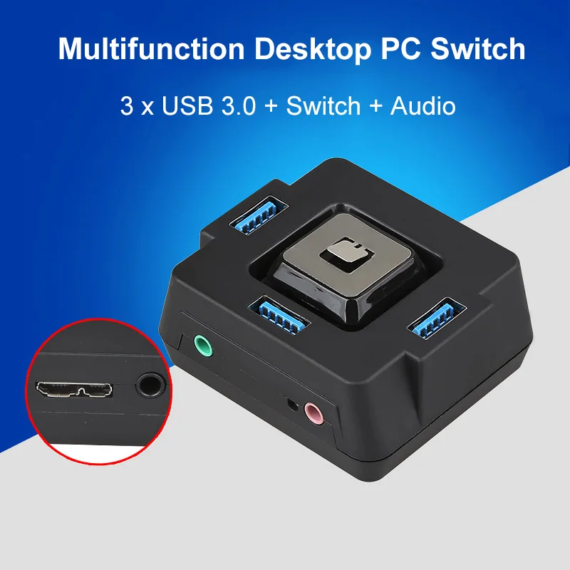 

USB HUB 3.0 External 3 Port USB Splitter 2 Port Audio With Sound Card Computer Switch For iMac Laptop Accessories HUB USB 3.0