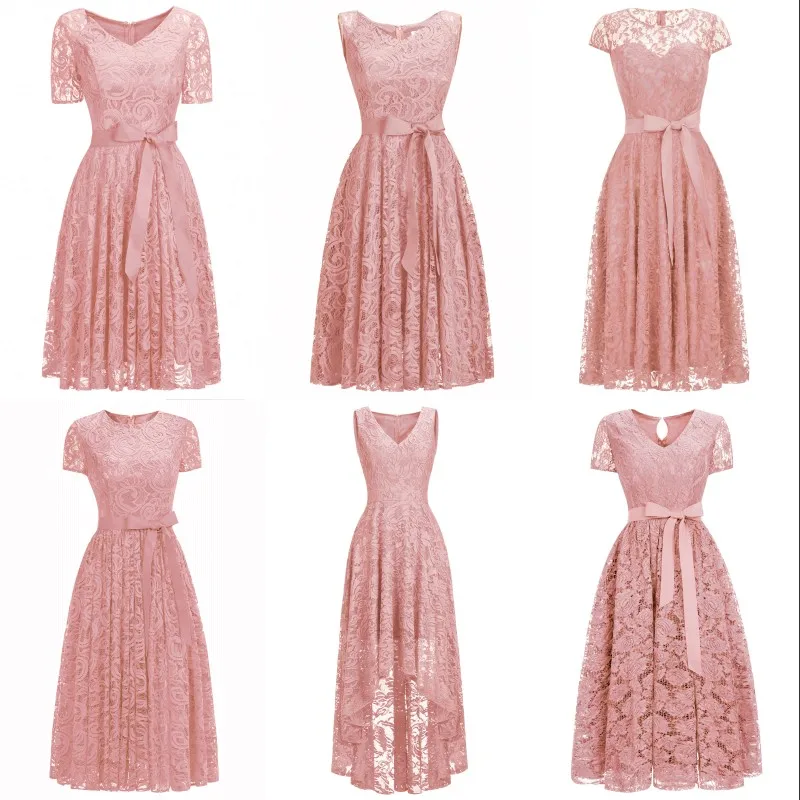 

Stock 6 Styles Sexy Elegant Short Cocktail Dresses 2019 A line Floral Lace Cocktail Party Dress robe de cocktail