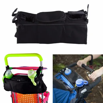 

6 Colors Baby Infant Storage Bag Carriage Diaper Baby Bottle Hanging Bag Universal Cup Organizer Stroller Accessories