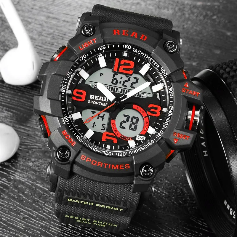 Preise LESEN Sport Uhren Silikon Band Große Digitale Zifferblatt Männer Uhren Militär Armee Armbanduhr Zurück Licht Alarm stunden stop uhr mann