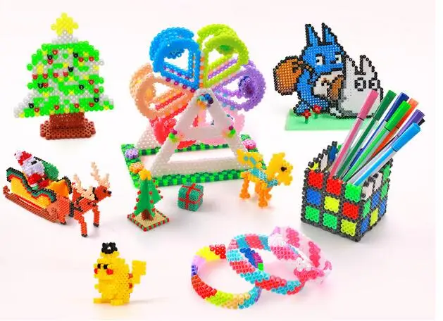 6500 шт perler beads игрушки 2,6 мм 12 цветов Хама Развивающие детские diy игрушки бисер головоломка с pegboard гладильная бумага Пинцет GYH