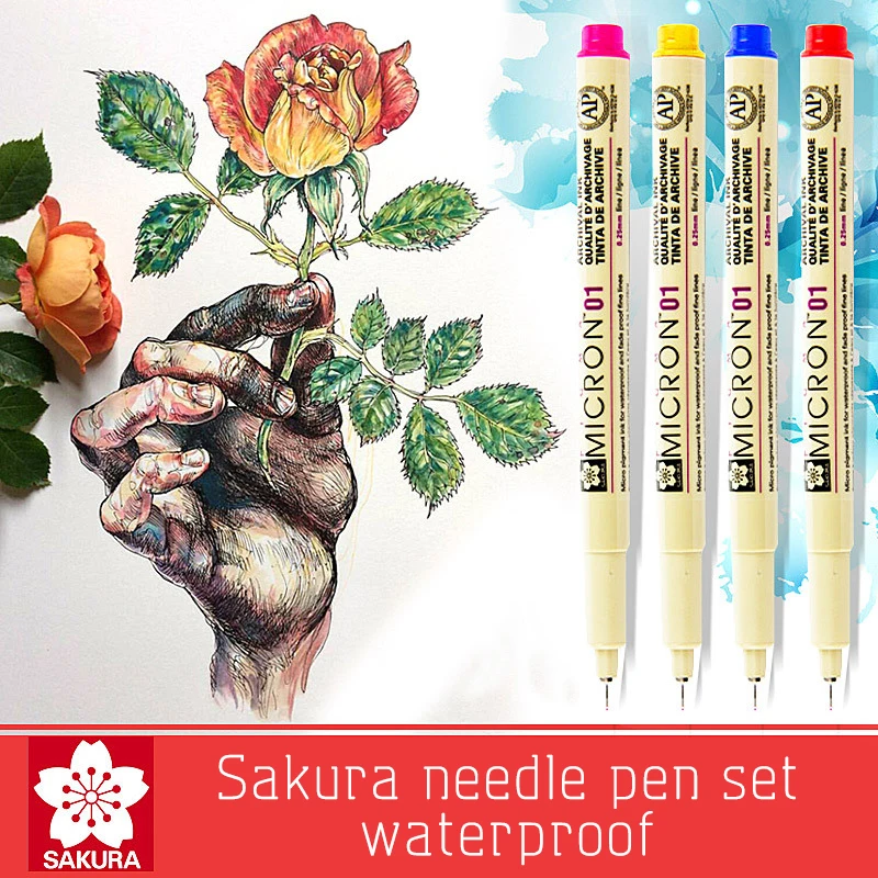 Sakura Pigma Micron ручка для рисования с иглой водонепроницаемой кисточкой эскизов