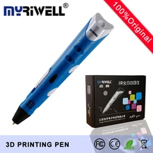 Оригинальный myriwell 2016 новые 3D-ручки 1st поколения ЕС, UA, Великобритания США Plug 3D печать Ручка 3D ручка 3D волшебная ручка с 3 цвета нитей