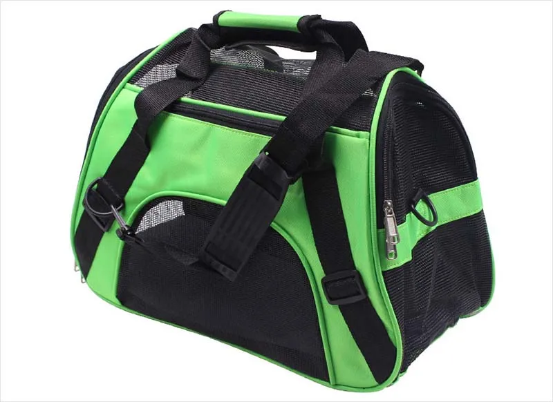 Green dog carrier bag