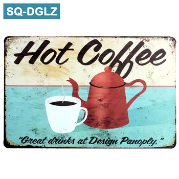 

[SQ-DGLZ]Coffee Great Drinks At Design Panoply Metal Sign Vintage Plates Cafe Pub Club Home Wall Decor Tin Signs Retro Plaque