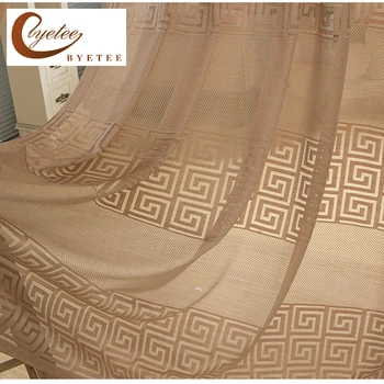 

{Byetee} Jacquard Study Room Sheer Curtain for Bedroom High Quality Living Room Drapes Curtain Kitchen Window Tulle