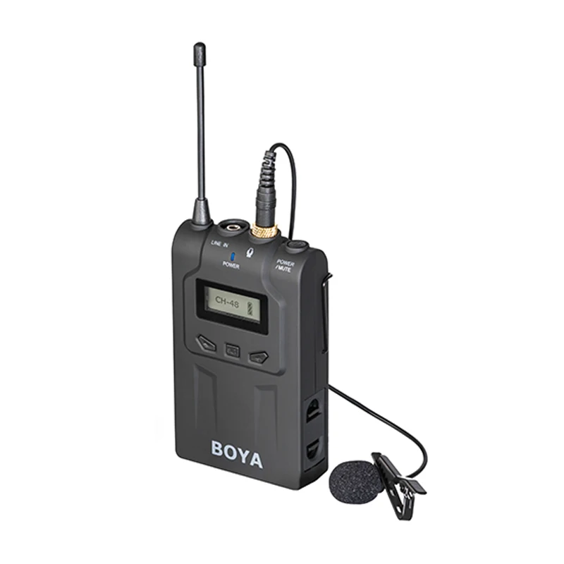 BY-WM8T UHF 48 каналов беспроводной круглый конденсаторный микрофон нательный передатчик для видео работы с BY-WM6/8 приемник