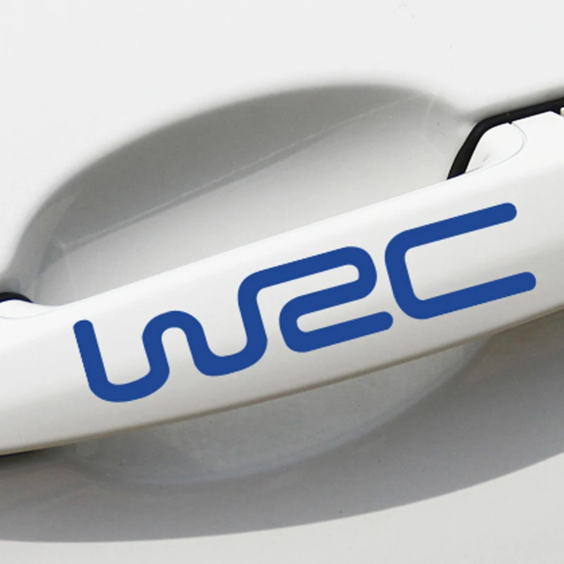 

4Pcs WRC Car Door Handle Stickers and decals Reflective Rally Car Stickers for Citroen Peugeot Mazda Mitsubishi Subaru