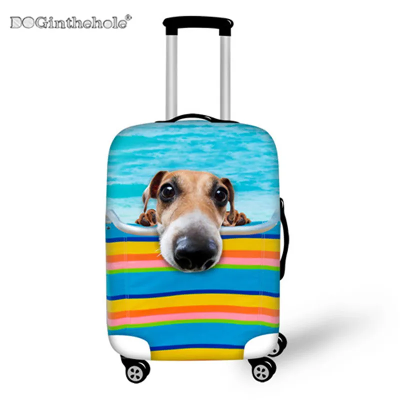 DOGINTHEHOLE Funny Dog Luggage Cover Dust proof Travel Bag Cover Thick