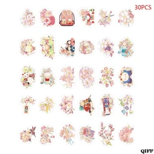 Прямая поставка и открытка с инопланетянами 30 ручная роспись и ветер милый кот вишневый цвет в коробке открытка набор карт 4 июня