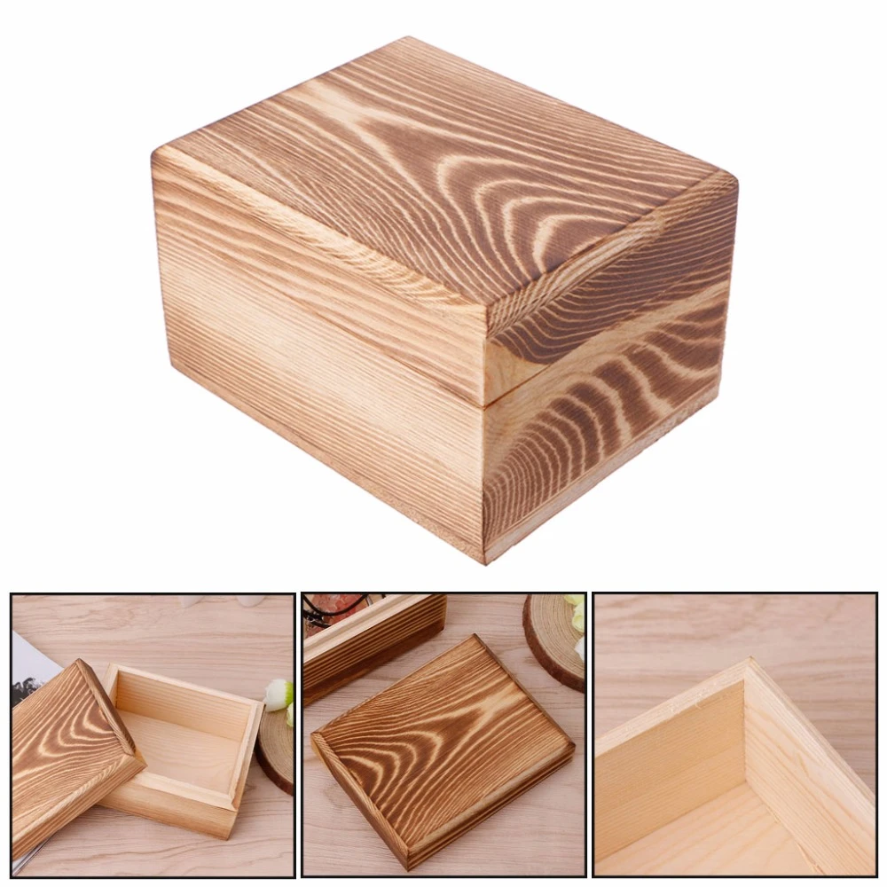 1pc 手作り木箱と蓋収納クラフト雑貨オーガナイザー Jewerally 収納ボックス 2 タイプ Storage Box Handmade Wooden Boxwooden Box Aliexpress