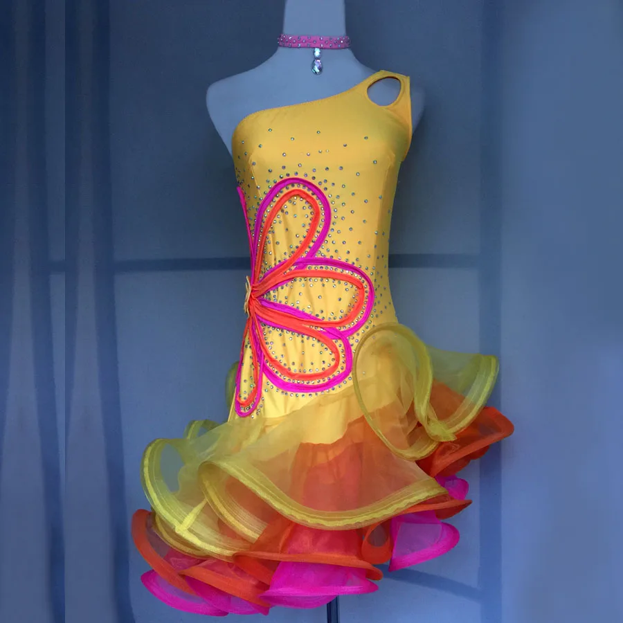 

Custom adult Latin dance competition clothing children Latin dance performance clothing women latin dance dress