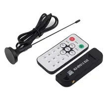 1Pcs Super Digital RTL2832U+R820T TV Tuner Receiver with antenna for PC for Laptop Support SDR Wholesale 2016 Drop Shipping