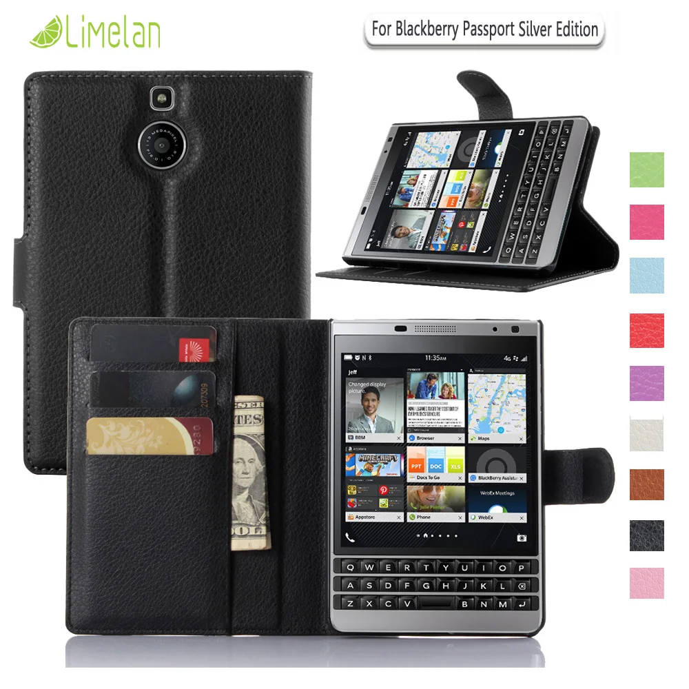 Limelan для BlackBerry Passport Silver Edition Роскошный чехол-бумажник с личи чехол телефона из