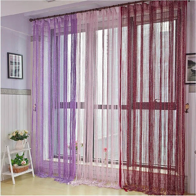 200x100cm Glitter Tassel Curtains Door Window Living Room Divider