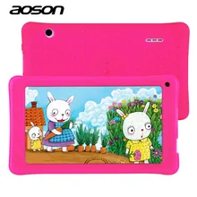 Новый 7 дюймов дети Дети Tablet PC AOSON A33 Quad Core Android 4.4 WIFI Tablet 8 г Встроенная память 1024*600 HD двойной Камера с силиконовый чехол