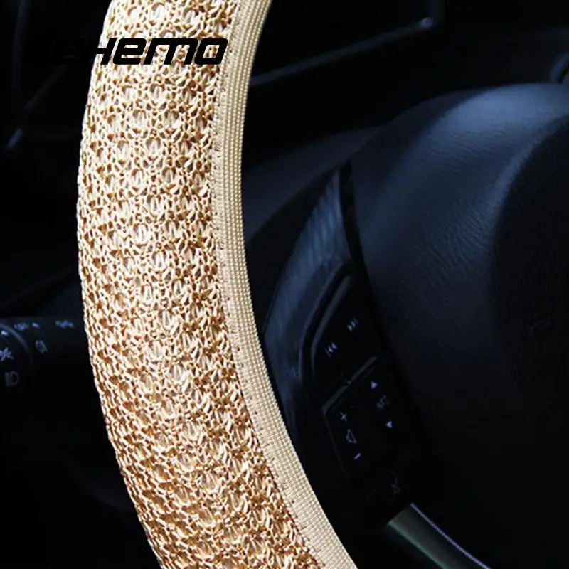 

Vehemo Universal Car Steering Wheel Cover Elastic Handmade Skidproof Steering Wheel Cover Car Styling Interior Accessorries