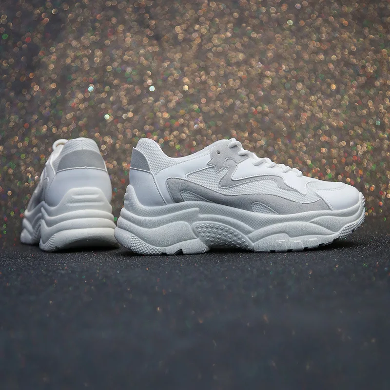Respirantes Vulcaniser Mode pourpre De Épaisses Semelles Décontracté À Coudre Femmes blanc Solide forme Chaussures Med Hiver Plate Rose Baskets Lacets Pqw5U0