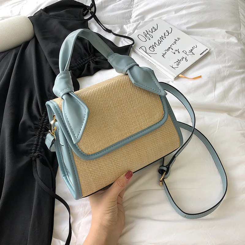 

Female bag 2019 new fashion ladies hit color handbag small square bag tide simple casual shoulder Messenger bag