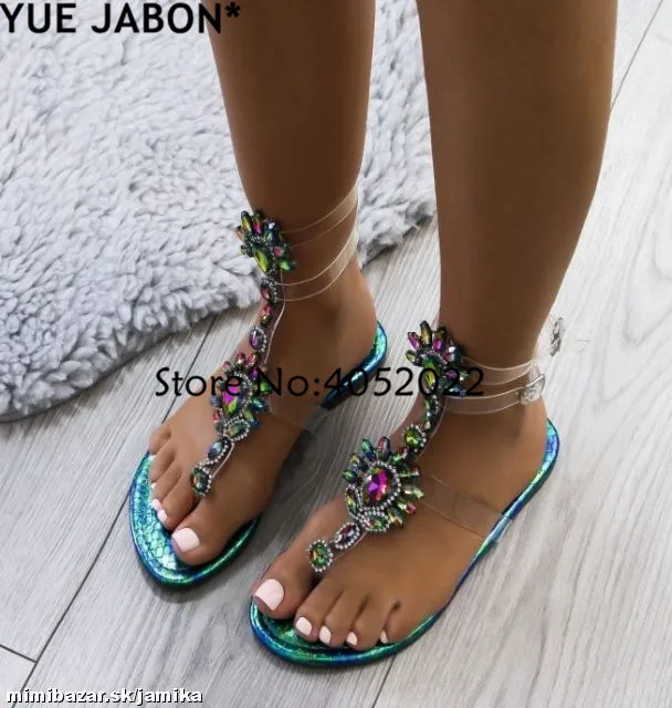 2024 Woman Sandals Women Shoes Rhinestones Gladiator Flat Sandals