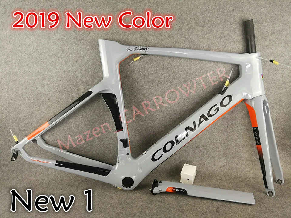 Excellent T1000 UD Glossy White paiting Concept carbon road frame bicycle Frameset With BB386 XXS/XS/S/M/L/XL for selection 24