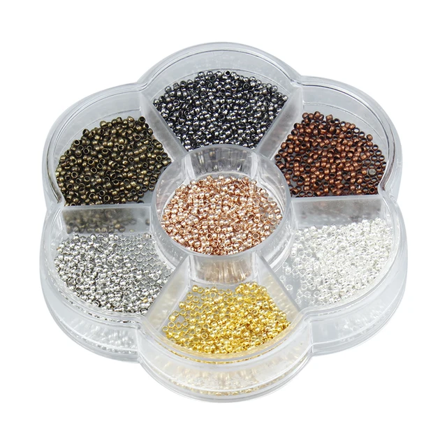 2800 pz/scatola 7 Colori Misti 2mm Rotonda di Rame End Beads Per La Collana Del 2800 pz/scatola 7 Colori Misti 2mm Rotonda di Rame End Beads Per La Collana Del