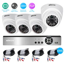 KKmoon 4CH 1080 P CCTV DVR 4 шт. AHD 1080 P камеры видеонаблюдения для дома видео DVR НАБОРЫ CCTV система наблюдения Обнаружение движения