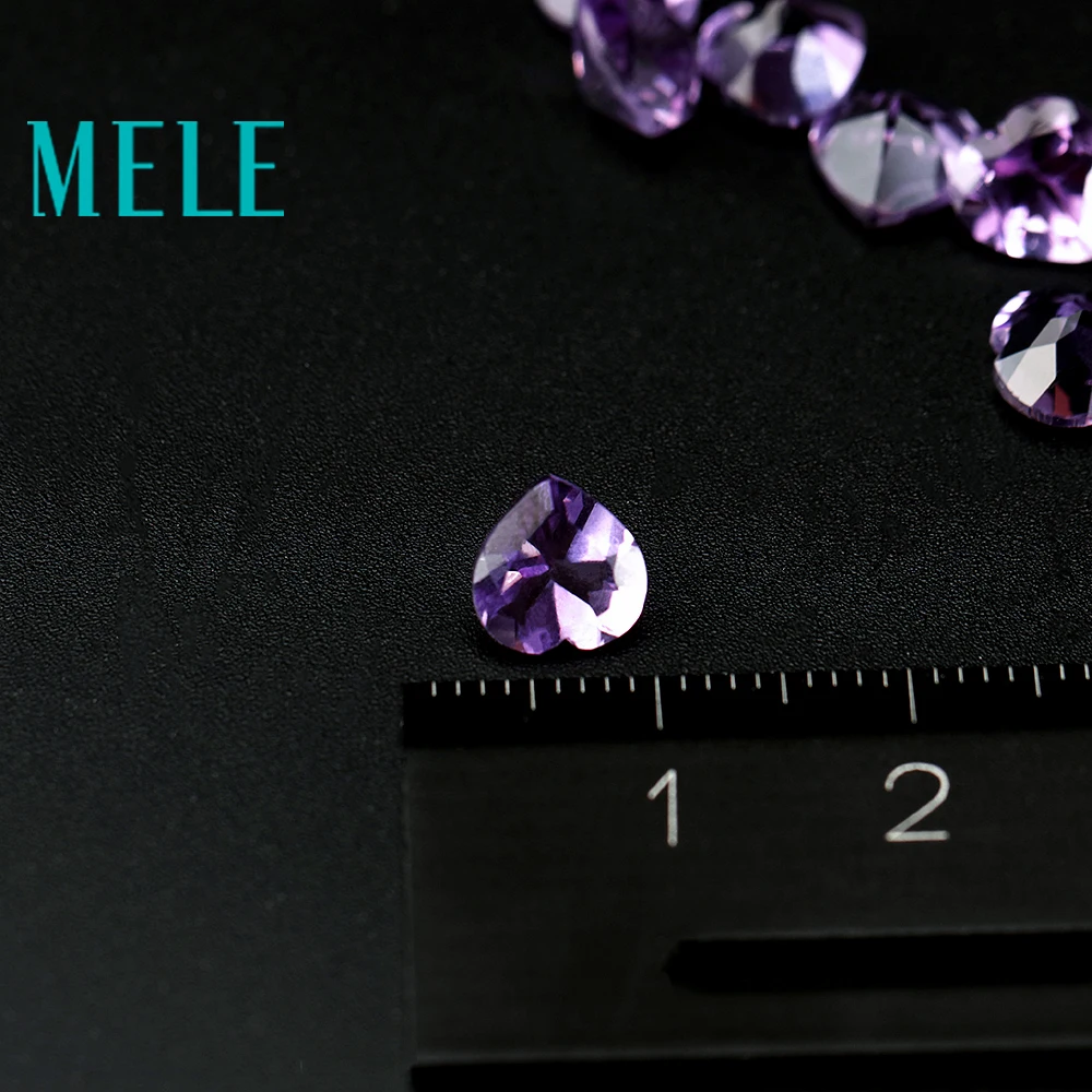 Brazil natural amethyst for jewelry making,heart cut 7X7mm 1.15ct loose stone,high quality DIY gemstone