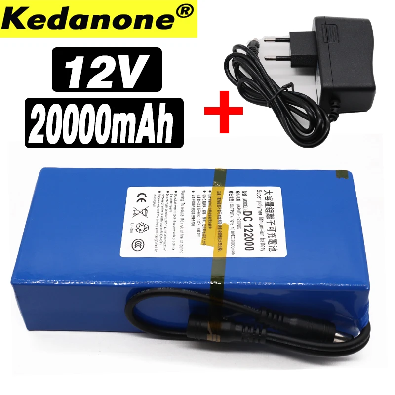 High Quality Super 12.6v 20Ah Rechargeable Portable Lithium ion Battery pack DC 12V 20000mAh