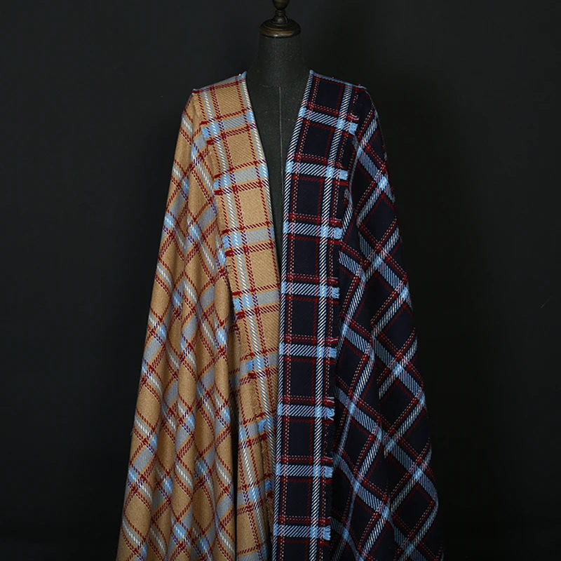 

148CM Wide 420G/M Weight Welsh Check Acrylic Polyester Fabric for Autumn and Spring Dress Coat Jacket DE943