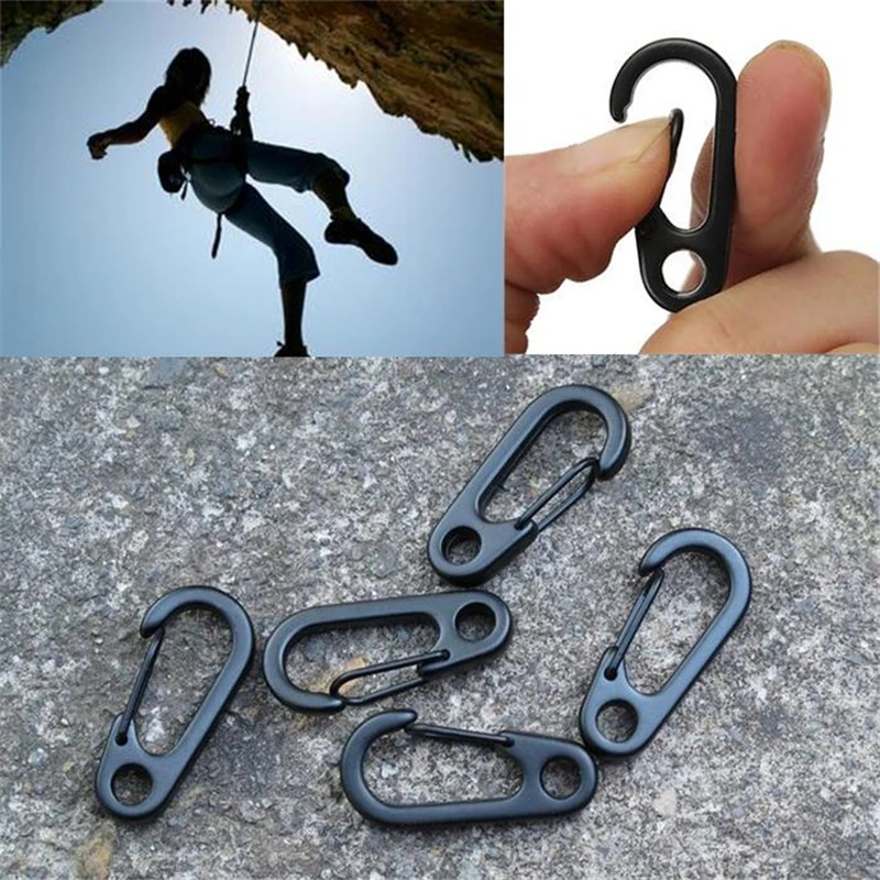 10 قطع EDC البسيطة الربيع المشابك المفاتيح في الهواء الطلق التخييم سلسلة حلقة التسلق على ظهره السنانير عدة نجاة Paracord اكسسوارات