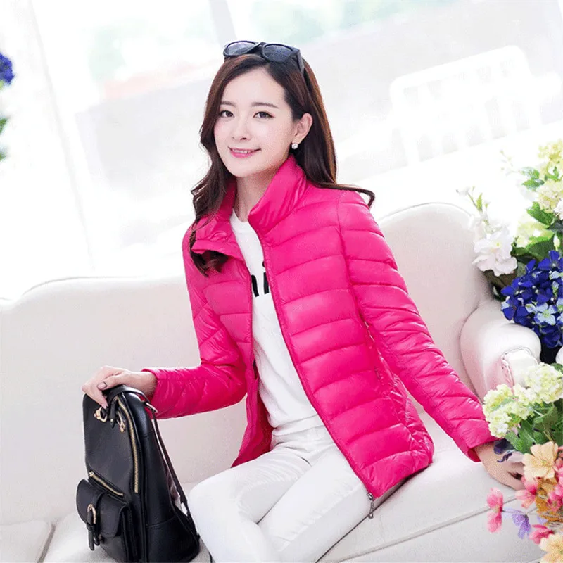 Mom Thin Light Jacket Short Tops Winter Jacket Women Coat Korean Slim Plus size Female Parka Coat Padded Jacket Casual Basic